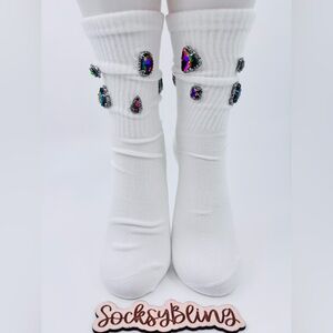 Chunky Gem Statement Socks (6-10)| Iridescent Gem Socks • Hand-Sewn Statement